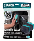 Wonder Wave Durafoam Tire Shine Applicator Pads With Contour Wave Design For Easy And Precise Application, Pack of 2