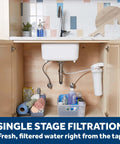 Under-sink view of Whole Home Water Filtration System With Install Kit Reduces Lead Asbestos Chlorine And More For Cleaner Taps
