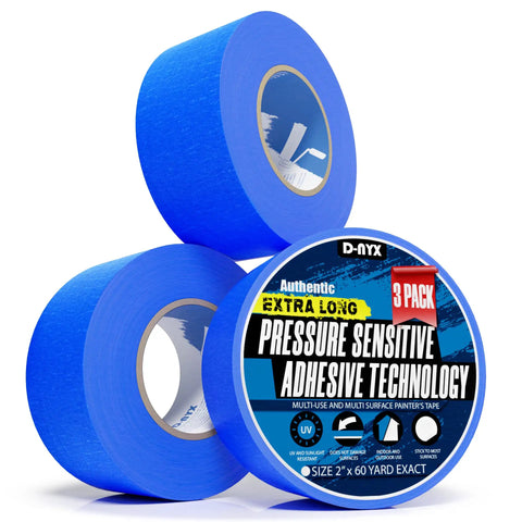 3 Pack Pro Grade Painter Tape Blue Masking Tape 2 Inch By 60 Yards Each Residue Free Multi Surface For Sharp Lines And Clean Edges