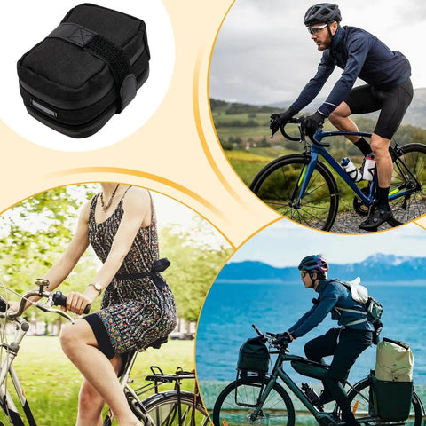 Rear Saddle Bag Organizer for Bike Touring and Bikepacking, Waterproof Split Seat Pack with cyclists and pouch