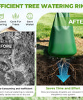 Comparison of manual watering vs. 20 Gallon Tree Watering Bag 3 Pack With Easy Setup And Slow Release Over 1 To 5 Days in use