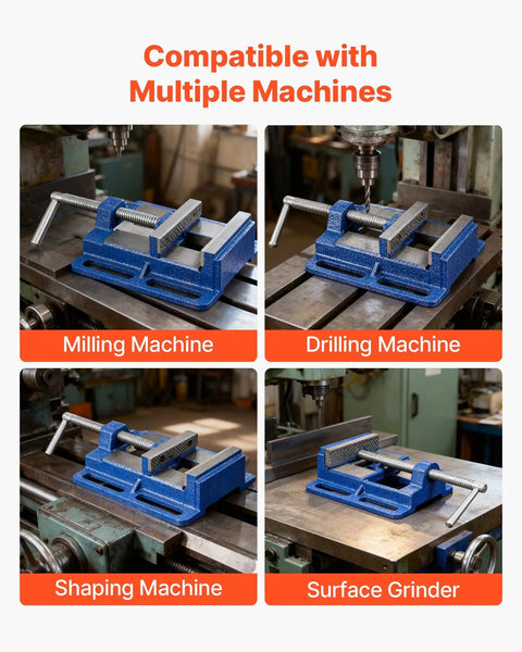 4 Inch Jaw Width Drill Press Vise With Slotted Base Portable Bench Vise on milling, drilling, shaping, and surface grinder machines.