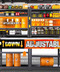 Heavy Duty Metal Garage Shelving System With Adjustable Shelf Heights, Rugged Steel Storage Racks Holds Up To 7000 Lbs, Easy Organization For Tools, Parts, And Big Stuff, black steel garage rack
