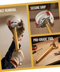 No Sweat Smoke Sensor Removal Tool With Slick Aluminum Extension Pole for easy ceiling transducer extraction and ladder free installation.
