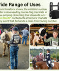 Adjustable Exhibitor Number Harness For 4 H And FFA Shows With 1 Inch Nylon Webbing Lightning Fast Number Change For Youth