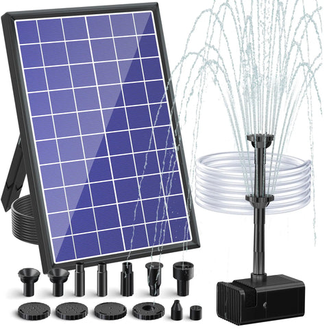 8W Solar Water Pump With Built In 3600mAh Battery Backup For Bird Bath Pond And Garden Water Features All In One Kit P108D