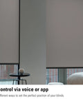 Smart Roller Blind Motor Upgrade Kit For Home Automation open and close automatically in modern home setting.