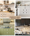 Slick Farmhouse Cabinet Knobs And Pulls Set 12 Piece Hardware Kit featuring 5 Inch Center To Center Spacing in various kitchen styles.