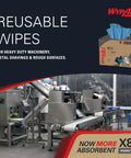 PowerClean X80 Cloths Heavy Duty Wipes Brag Box Blue 152 Sheets Per Box Extra Absorbent Wipes For Auto Shop Cleaning