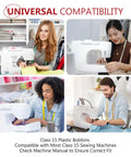 12 Pcs Premium Class 15 Sewing Machine Bobbins Plastic With Superior Thread Grip Pro Grade Precision Made In Taiwan For Smooth Consistent Stitches Wide Compatibility With Most Domestic And Industrial Sewing Machines. Universal compatibility with Class 15 sewing machines