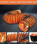 16.4 ft orange ventilation hose for 8 Inch Utility Blower Fan Industrial Portable Exhaust with 900 CFM airflow and 230W motor