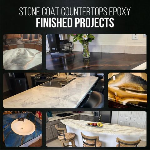 One Gallon Epoxy Resin Kit For Countertops And Bar Tops Delivers A Hella Glossy Shine used on various finished countertop projects.