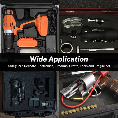 Cuttable Black Polyurethane Foam Sheets, 4 Pack, 16 x 12 x 0.5 Inch padding securing tools and electronics in cases