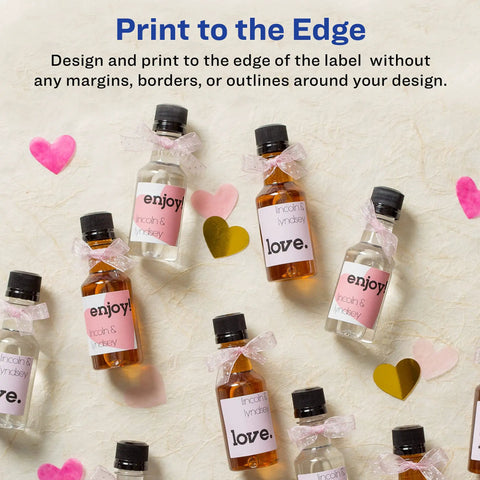 Hassle Free Printable Square Labels 2X2 Inch Matte White For Laser And Inkjet Printers 300 Count Total Blank Adhesive Stickers on bottles.