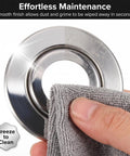 Heavy-Duty 20 Pack Fire Sprinkler Escutcheon Adjustable 2 Layer Stainless Steel Rose Plate Rustproof showing easy cleaning with a cloth.