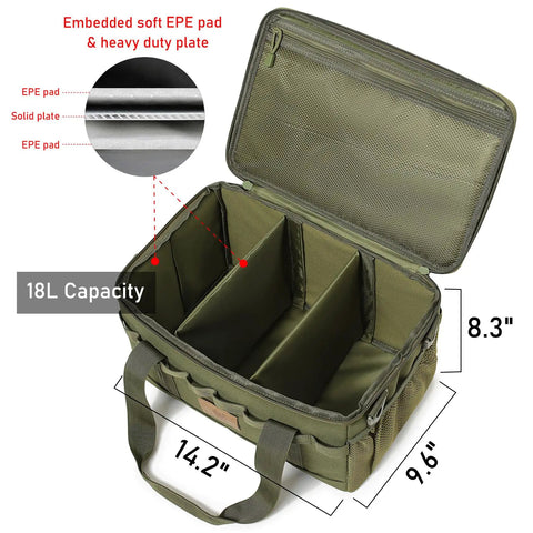18L Tactical Camping Storage Bag With Shoulder Strap And Utility Tote For Gear Organization, Water-Resistant 600D Nylon