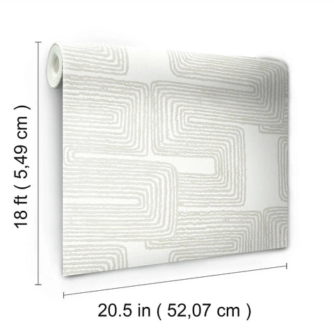 Image of Nikki Chu Zulu Signature Peel And Stick Vinyl Wallpaper Roll, 20.5 in wide by 18 ft long, with geometric pattern.