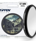 Slim 67mm Circular Polarizer Filter For Camera Lenses With Glare Reduction in packaging showing a landscape image.