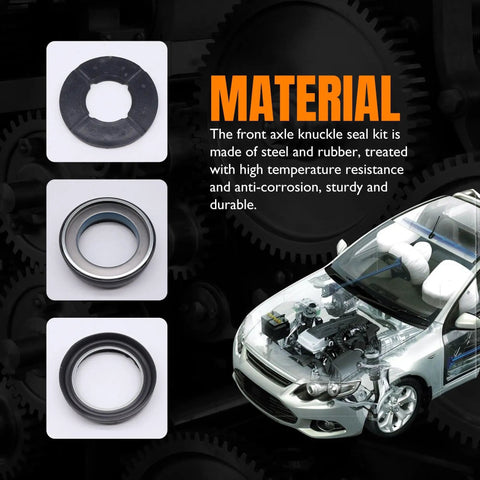Beefed Up Outer Axle Knuckle Tube Seal Kit with Inner Seal Snap Ring for Ford 1998 2004 Super Duty Dana 50 60 Replacement