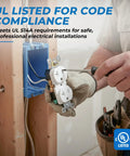 Installs Built Tough 20 Amp Tamper Resistant Duplex Receptacle Outlet 10 Pack with tools, ensuring code compliance by professional.