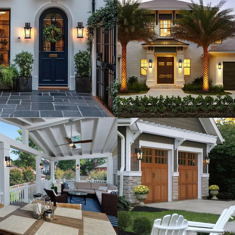 Two Pack Outdoor Wall Light With Dusk To Dawn Sensor Motion Mode And One Button Control Black Exterior Wall Mount Lights