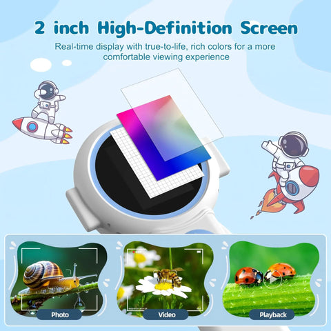 2 In 1 Kids Microscope Camera With 1000X Digital Magnification, 2-inch HD screen, photo, video, and playback view