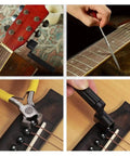 Complete 72Pc Guitar Tool Kit For Pros Includes Strings, Picks, Bridge Pins, Fret Crowning Files in use