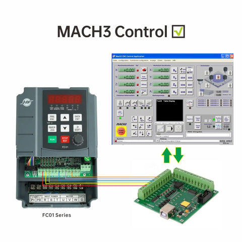 Beefy VFD Variable Frequency Drive 1 Phase Or 3 Phase Input with MACH3 Control interface and connection diagram