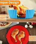 Three Pack Silicone Air Fryer Pots 7.5 Inch Basket Reusable Liner Food Grade Safe Silicone No Mess No Stress Cleanup Replacement