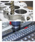 Pro Grade M12 x 1.75 Spiral Flute Thread Tap in action for metric machine threading with burr-free, precise H2 tolerance results.