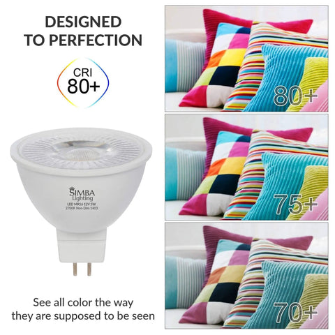 MR16 5W LED Bulbs 12V Low Voltage GU5.3 Bipin 6 Pack Easy Swap Warm White 2700K 400 Lumens with color rendering index 80+