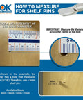 How to measure hole diameter for Flat Out Strong 1/4 Inch L Shaped Shelf Support Pins With Hole In Sleek Brass Finish.