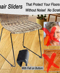 U Shaped Chair Leg Caps With Felt Pads For 12mm Tubular Legs Furniture Feet Protectors on hardwood floor under chair
