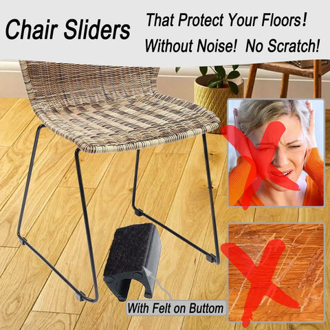 U Shaped Chair Leg Caps With Felt Pads For 12mm Tubular Legs Furniture Feet Protectors on hardwood floor under chair
