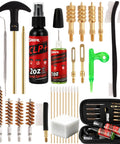 80 Piece Gun Cleaning Kit For Handguns Rifles Calibers.22.357.38 9mm.40.45 With Bronze Bore Brushes Brass Jags CLP Spray Needle Oiler