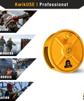 Aluminum Tie Wire Reel Kit With Diagonal And Lineman Pliers Reel Pad And Safety Belt for ironworkers shown with yellow reel.