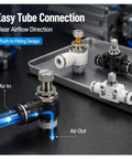 One Way Flow Control Throttle Valve For Pneumatic Systems With Push In Fitting Adjustable Air Flow Regulator For Industrial Pneumatic Lines Compatible With SL SA And SC Models And Designed For Easy Setup, black and white