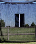 10x10x10 Golf Practice Net With UV Treated Baffle Net Target And Steel Frame Corner Kit set up outdoors