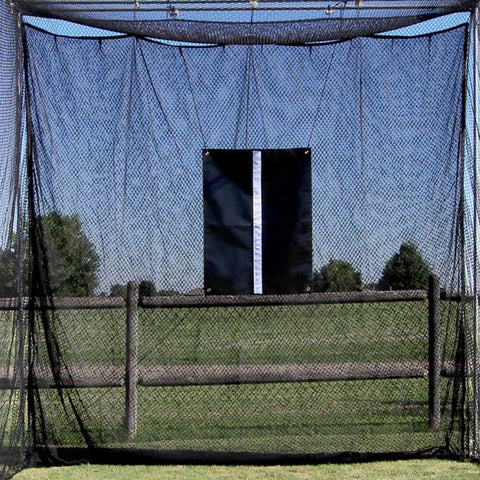 10x10x10 Golf Practice Net With UV Treated Baffle Net Target And Steel Frame Corner Kit set up outdoors