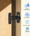 Heavy Duty 90 Degree Barn Door Flip Lock for Privacy and Security on Sliding Barn Doors Wood Fences and Gates, shown installed on door
