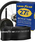27.5 Inch Bike Tube 1.75-2.125 With Butyl Rubber, Durable Puncture-Proof Mountain Bike Inner Tube beside packaging and wheel