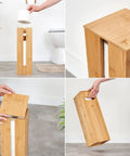 Bamboo Toilet Paper Storage Holder With Lid On A Sturdy Bamboo Base, Space Saving Roll Dispenser That Fits Up To 4 Standard Rolls