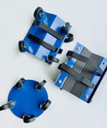 Heavy Duty 3 Piece Snowmobile Dolly Set, 1500 Lb Capacity Moving Rollers With Rubber Pads and Anti Slip V Slide Skis, 2.5 inch swivel casters.