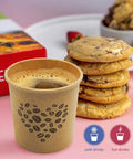 4 Oz Espresso Cups 100 Pack Kraft Disposable Paper Cups For Home Office Or Party with cookies and beverages