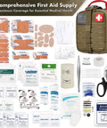 Upgraded Survival First Aid Kit With 1000D Nylon EMT Pouch Tactical Trauma Kit in Coyote Brown with medical supplies