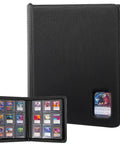 Top Loader Binder For Trading Cards And Sports Cards, Holds 324 Toploaders, 9 Pocket Pages, Waterproof PU Leather with cards visible