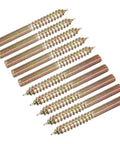 Badass M5x50mm Hanger Bolts For Solid Wood Furniture, twelve zinc coated carbon steel dowel screws for strong connections.
