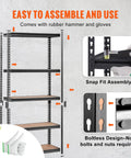 Heavy Duty 5 Tier Adjustable Metal Storage Shelving Unit With 2000 Lb Capacity Beefy Garage Organizer and utility rack