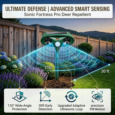 Two Pack Solar Ultrasonic Deer Repeller With Motion Sensor Outdoor Animal Deterrent For Rabbits Cats Raccoons And Squirrels Keeps Your Yard And Garden Pest Free, green stake in garden