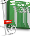Box of 120 Pieces Heavy Duty Landscape Fabric Pins 8 Gauge Galvanized Steel Garden Staples Stakes With Round Head for weed barrier